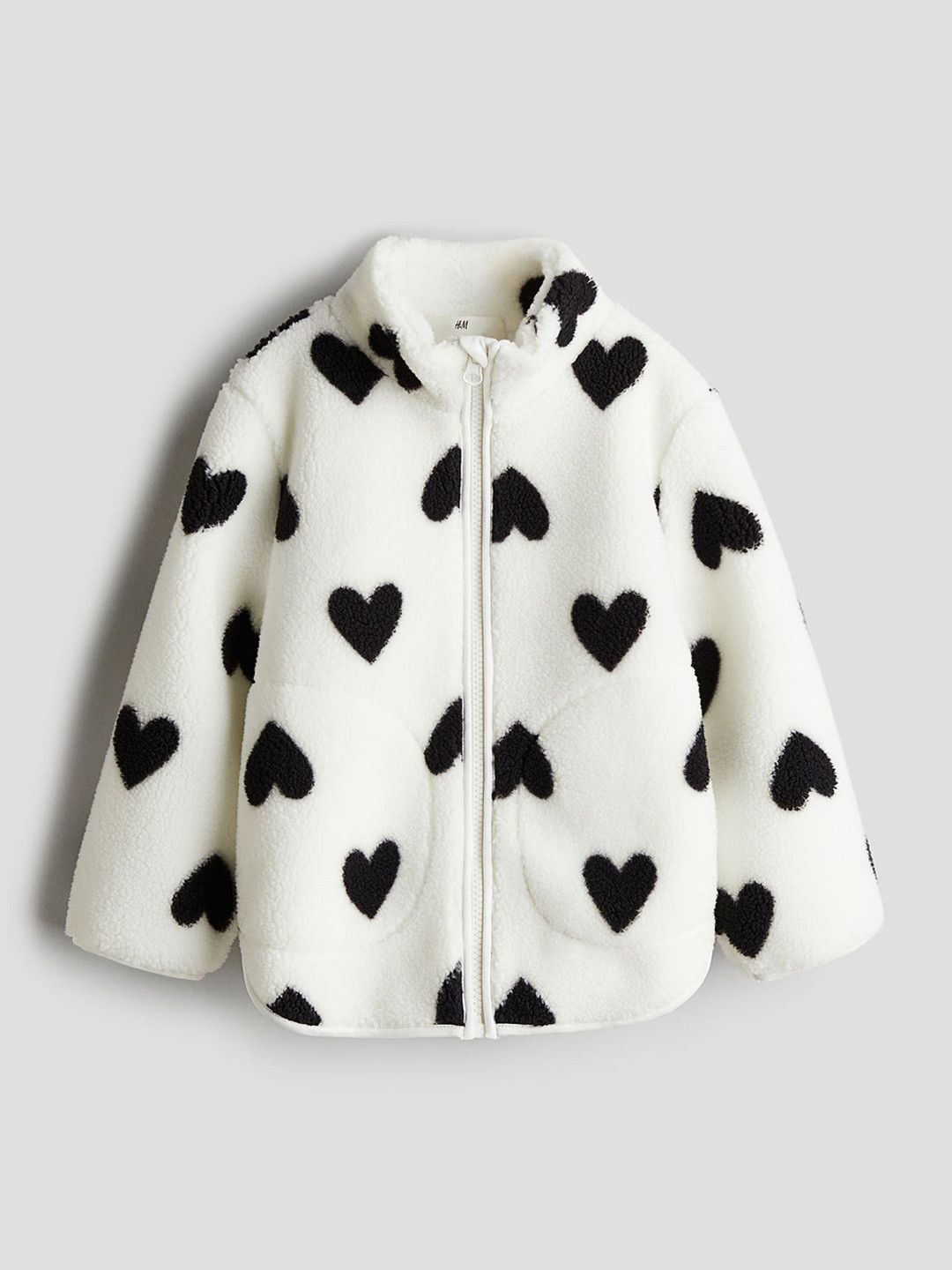 

H&M Girls Printed Pile Jacket, White