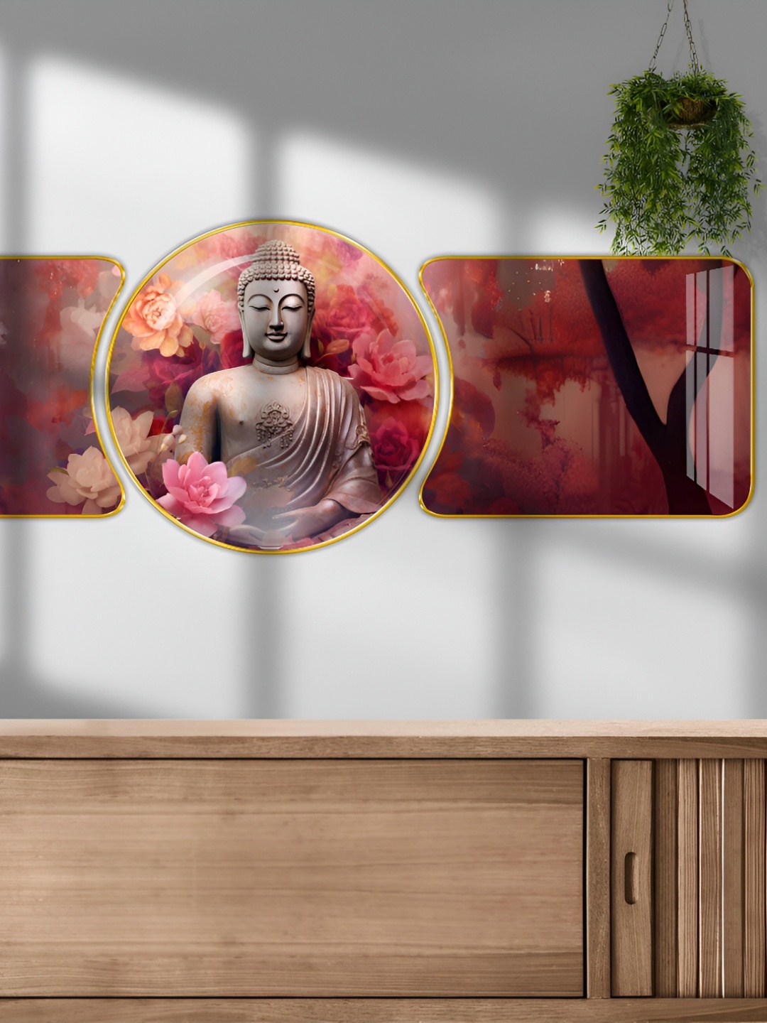 

Aura Pink & Beige 1 Piece Wood Religious Wall Paintings