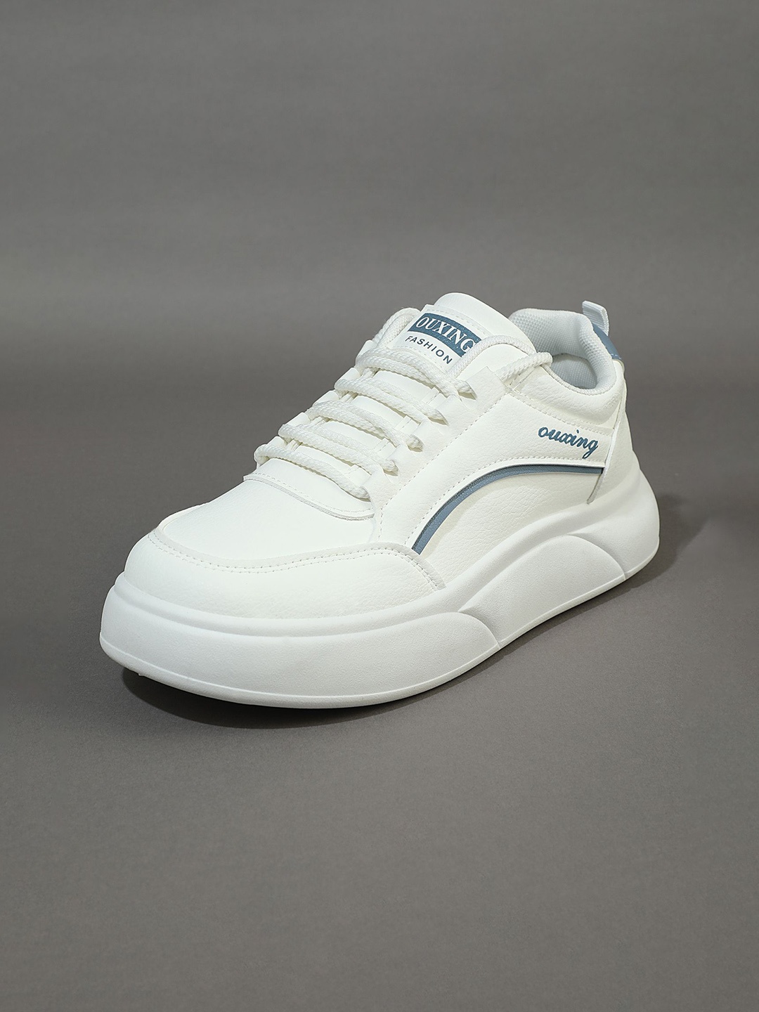 

LULU & SKY Women Printed PU Sneakers, White