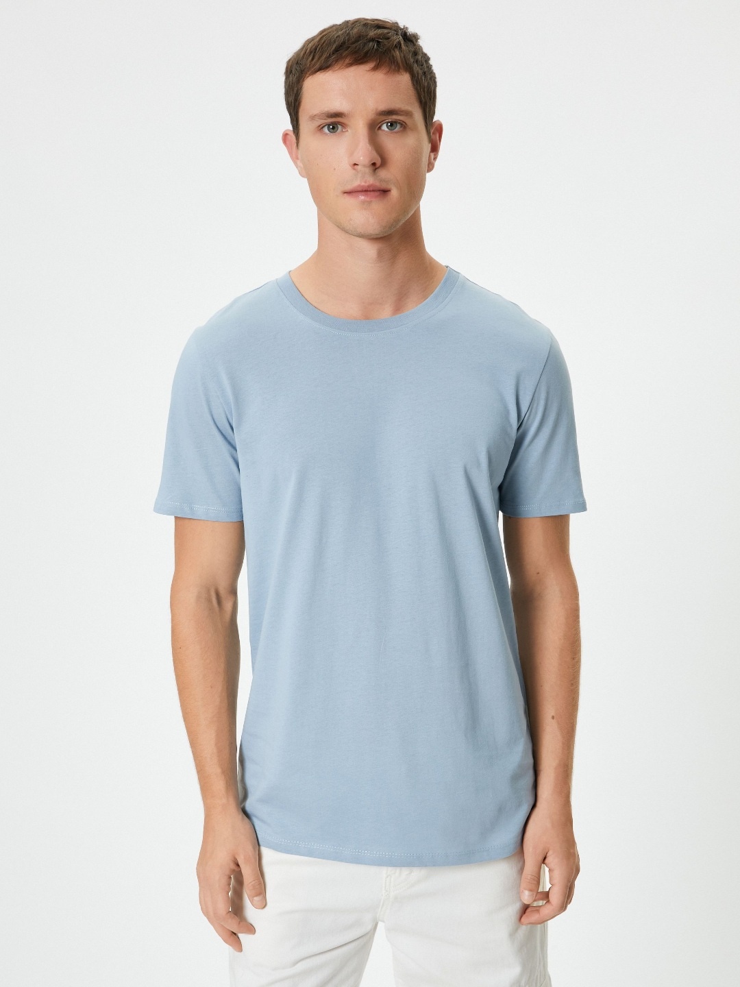 

Koton Men Raw Edge Slim Fit T-shirt, Blue
