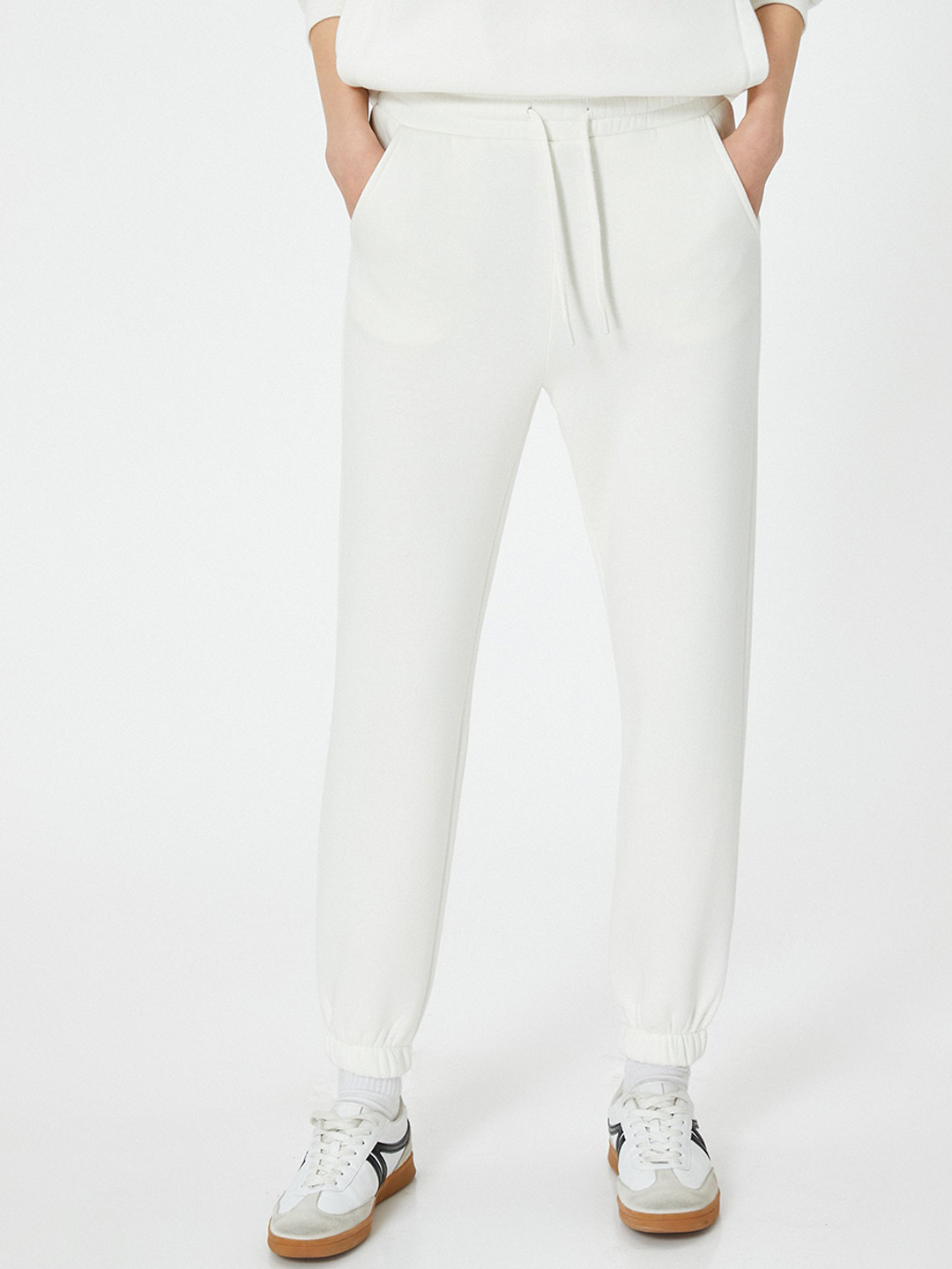 

Koton Women Regular Fit Mid-Rise Joggers, White