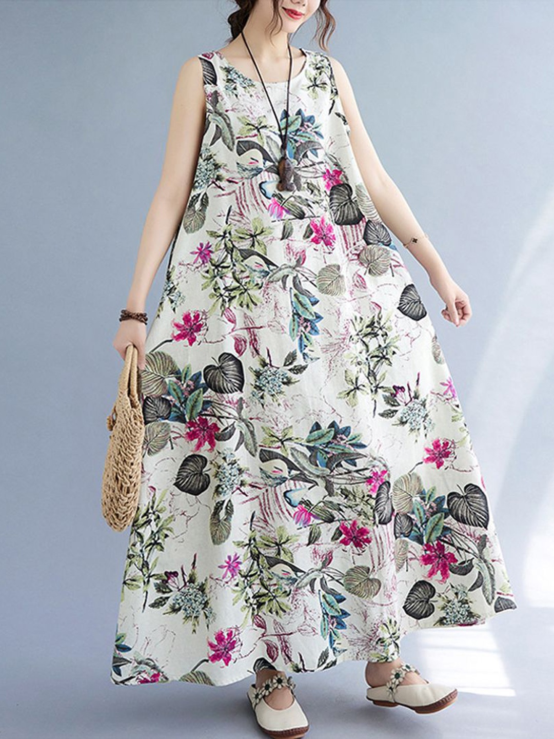 

StyleCast Floral Print A-Line Maxi Dress, White