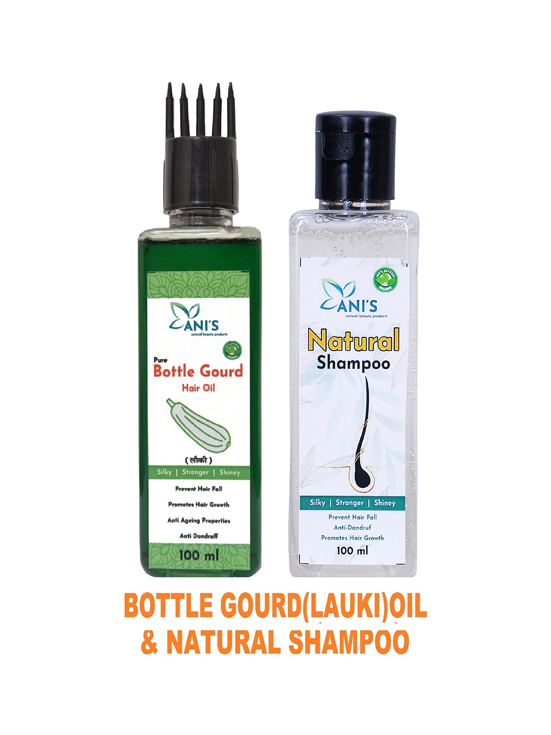 

ANI'S Pure Bottle Gourd Hair Oil & Natural Shampoo - 100ml Each, Transparent