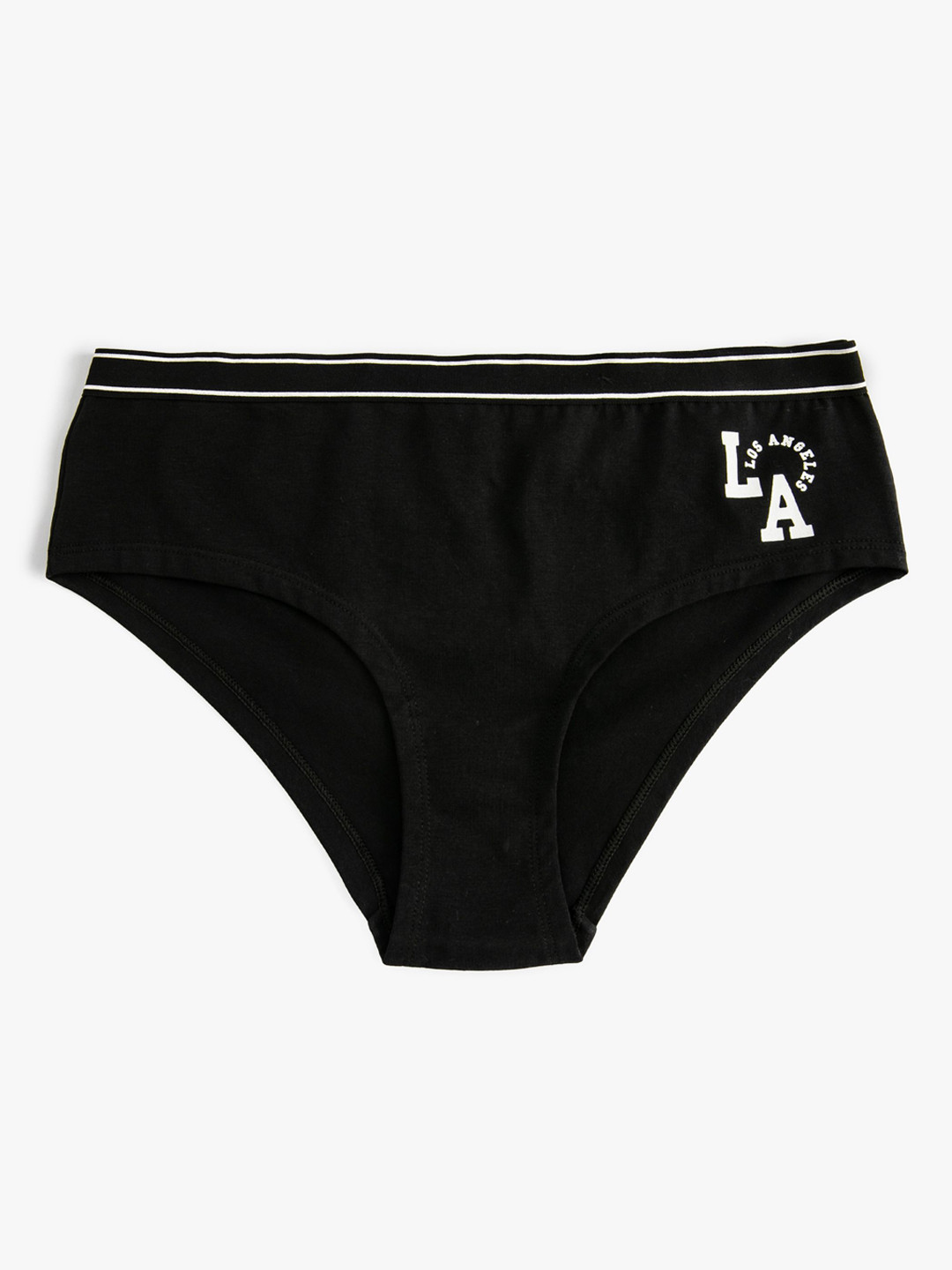 

Koton Printed Cotton Mid-rise Briefs 8684287664371, Black