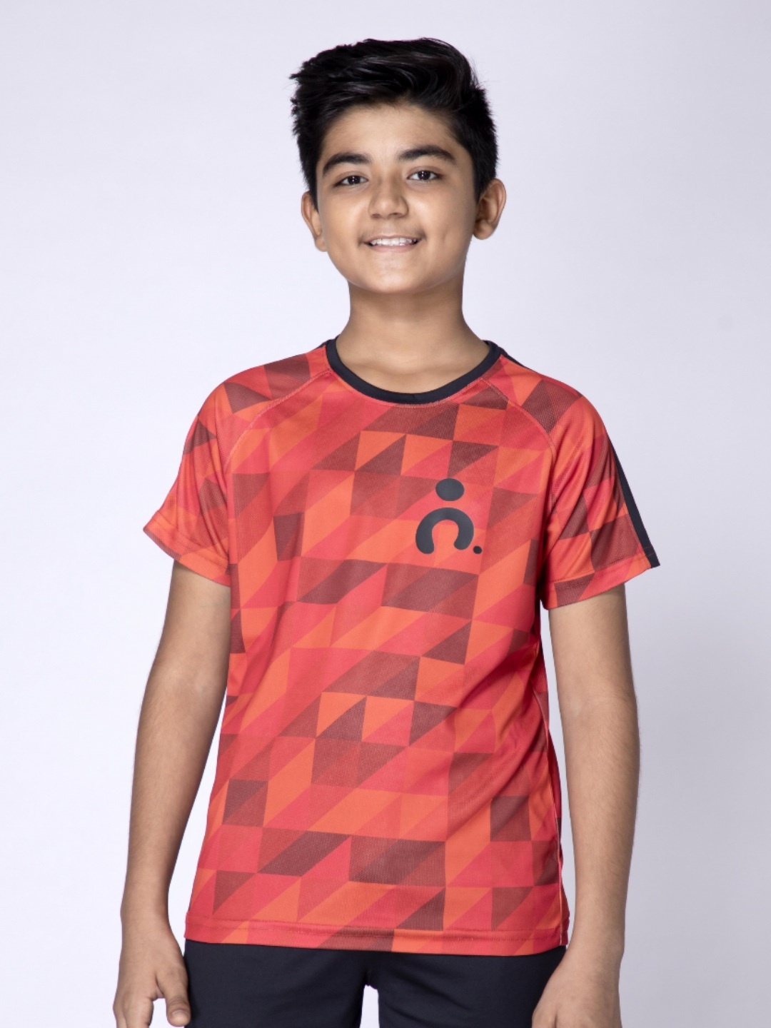 

UMILDO Boys Geometric Printed Round Neck Polyester Tshirt, Red