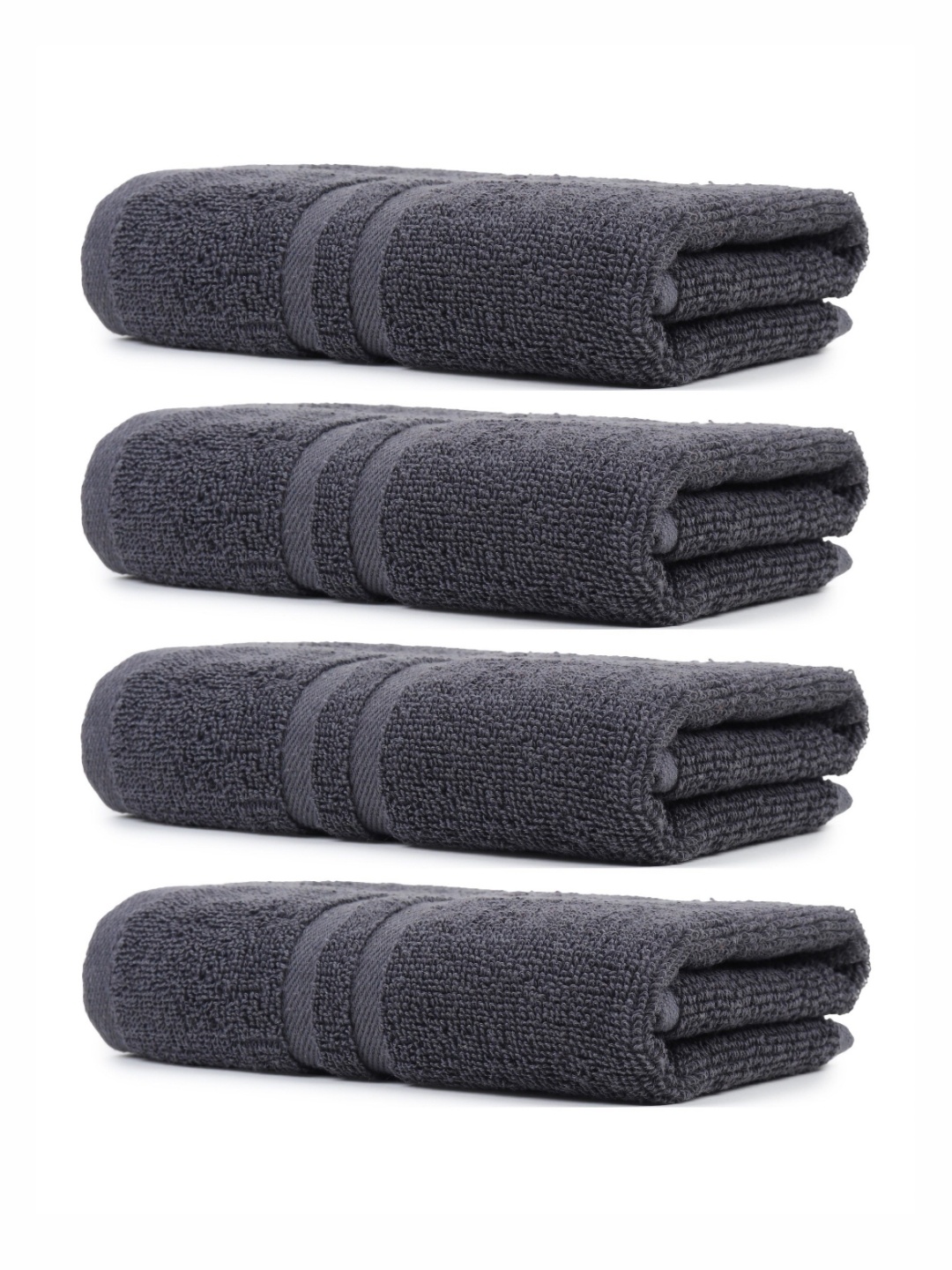 

ZAHYA Grey Set of 4 Terry Cotton Hand Towels