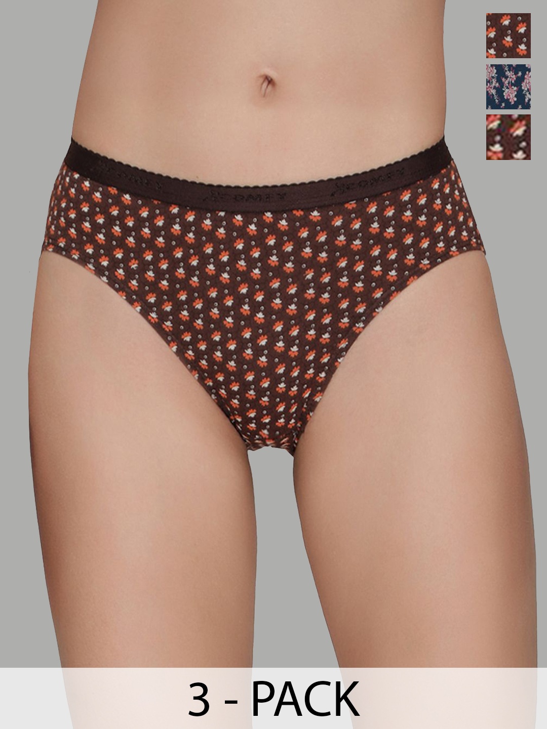 

AMUL COMFY Pack of 3 Mid-Rise Hipster Panty Briefs AC-PLPANIE-CB-LB-MA-S-3PC, Blue