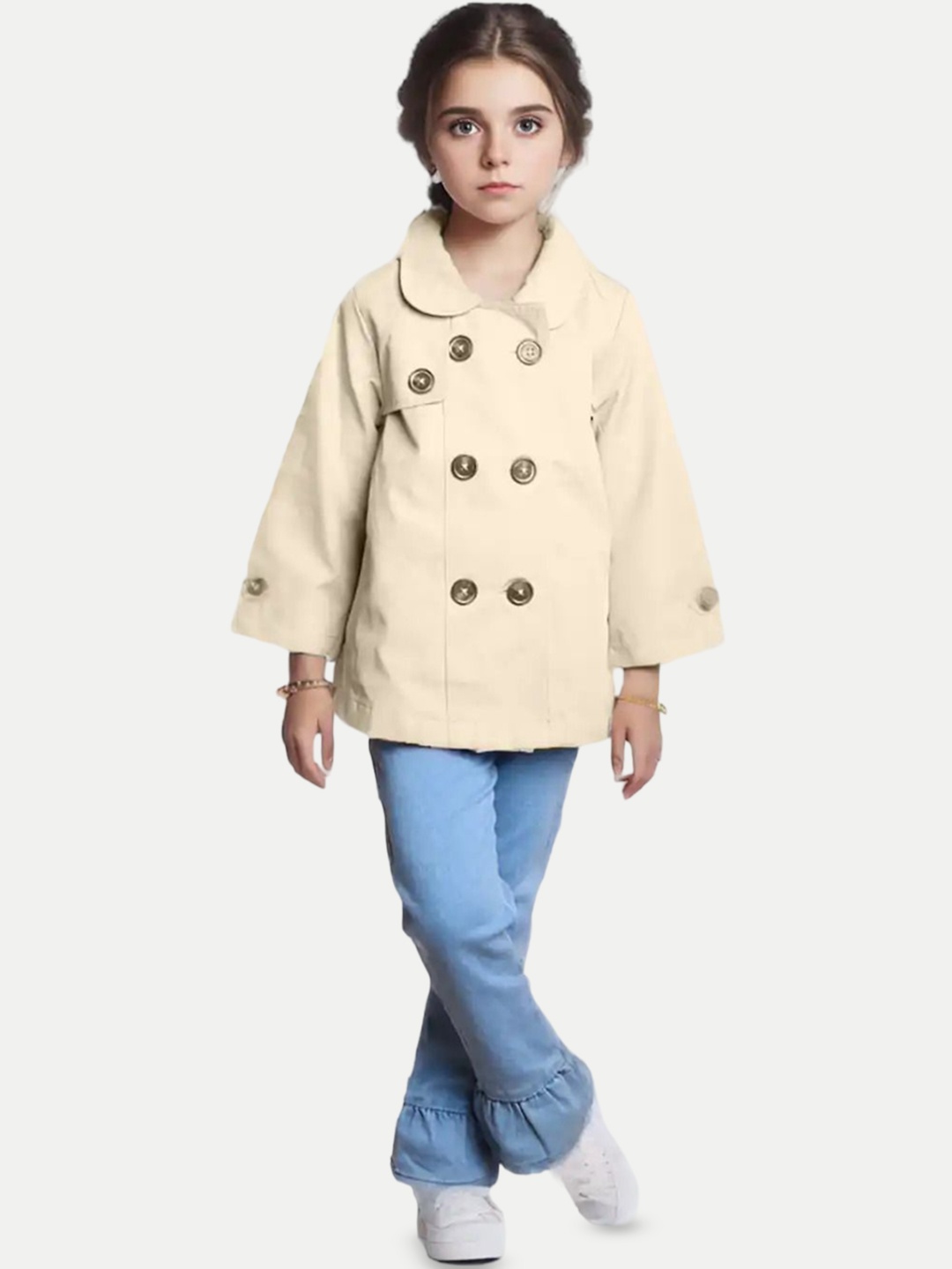 

BAESD Girls Solid Tailored Jacket, Beige