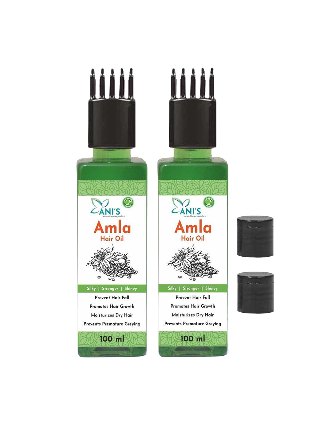 

ANI'S Set Of 2 Amla Hair Oil For Strong & Silky Hairs - 100ml Each, Green