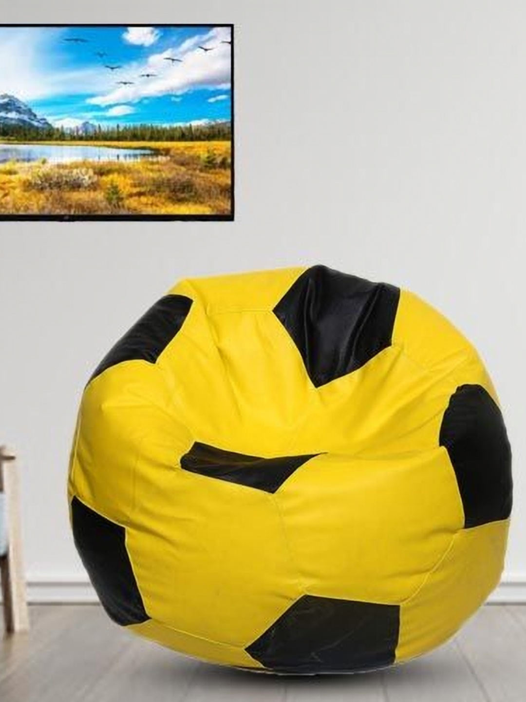 

Coaster Shine Black & Yellow Color-Block Foot Ball Bean Bag Cover