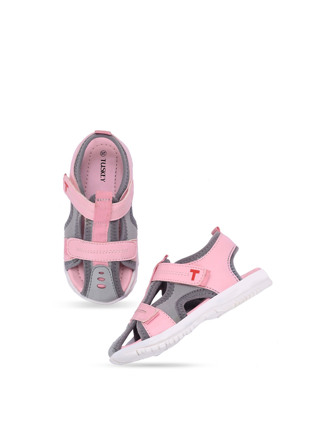 

TUSKEY Girls PU Sports Sandals, Pink