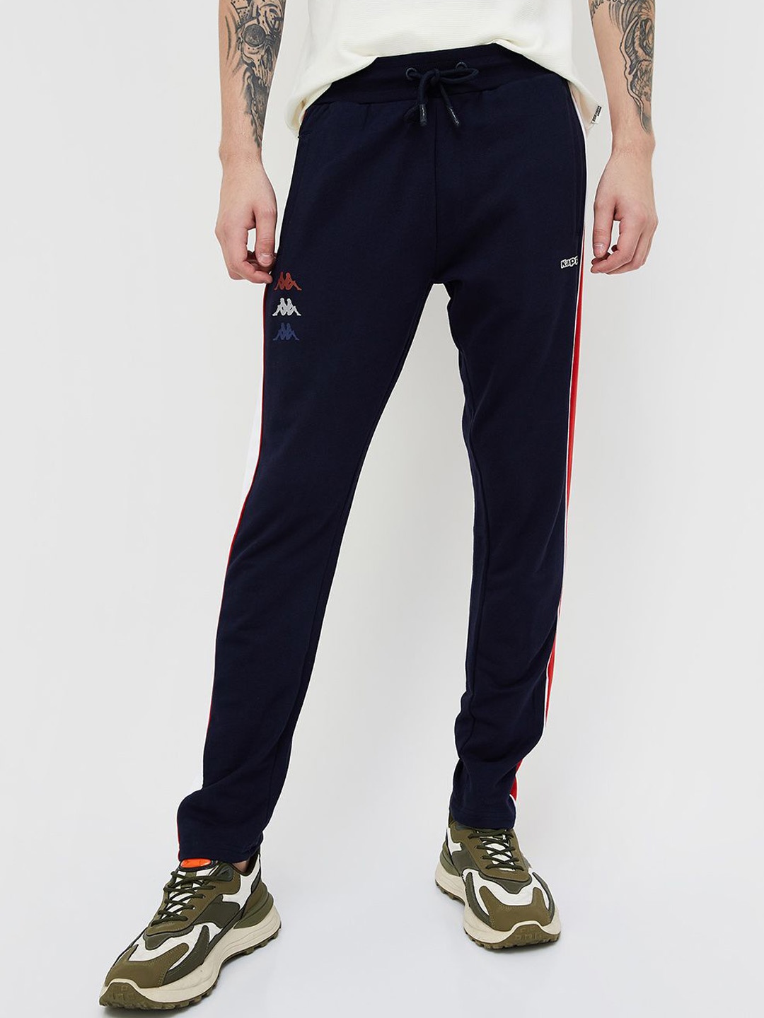 

Kappa Men Cotton Track-Pants, Navy blue