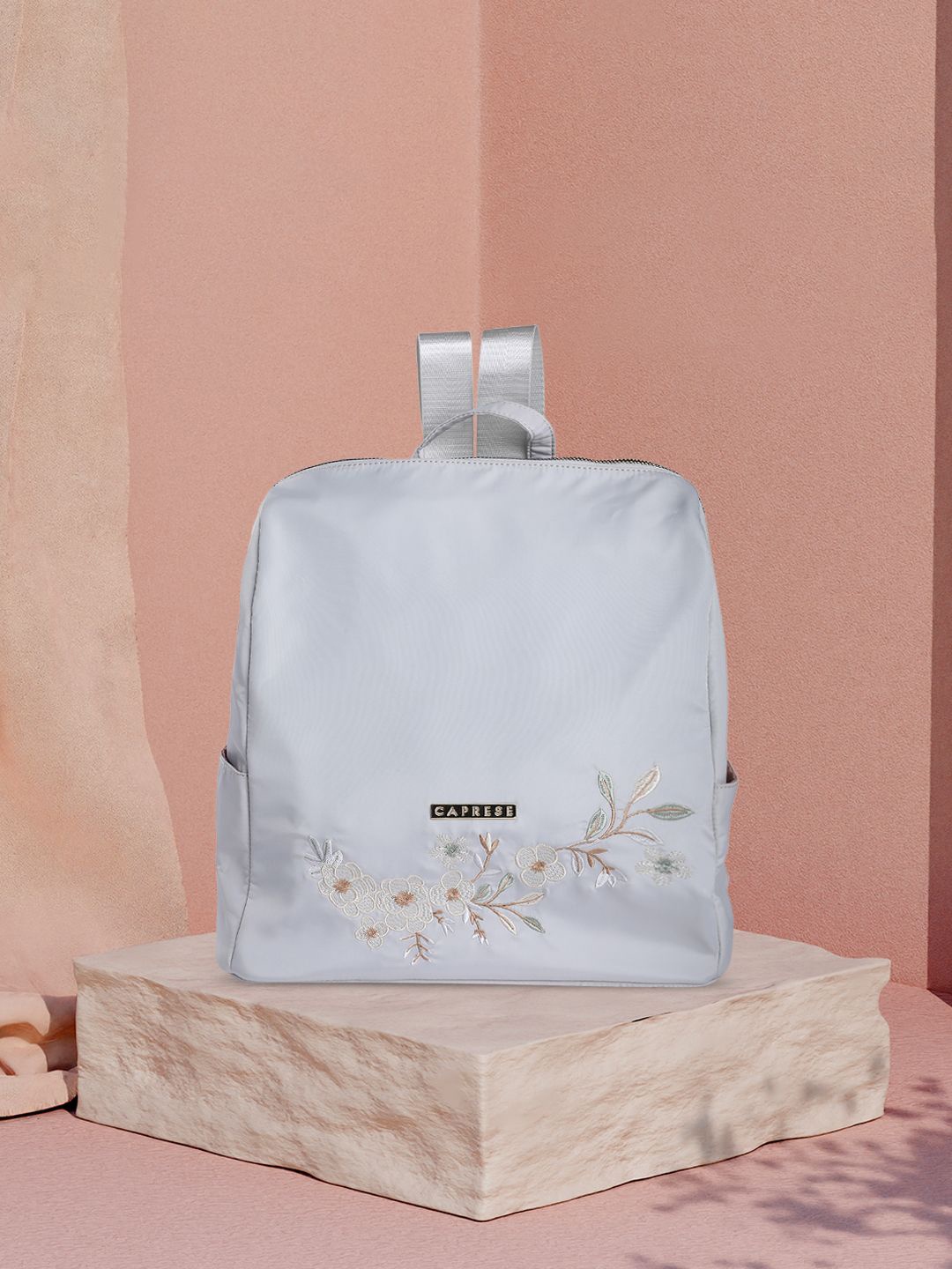 

Caprese Women Embroidered Backpack, Grey
