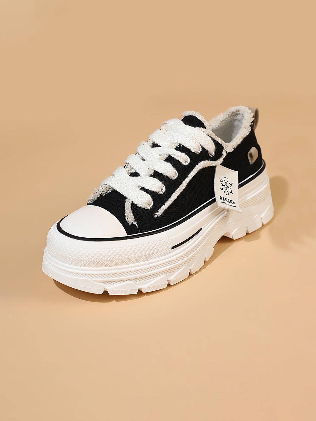 

LULU & SKY Women Colourblocked PU Sneakers, Black