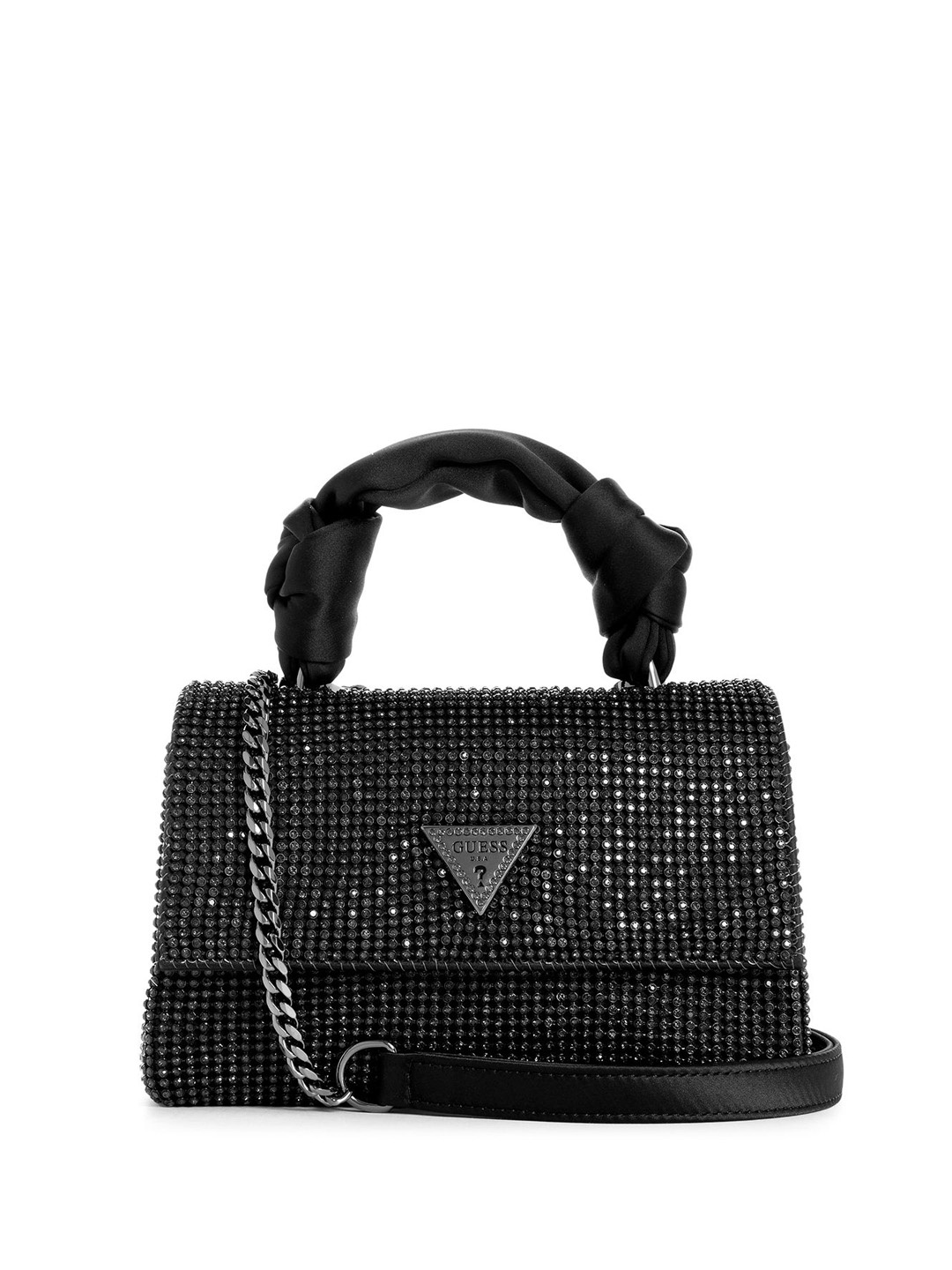 

GUESS Geometric Structured Satchel, Black