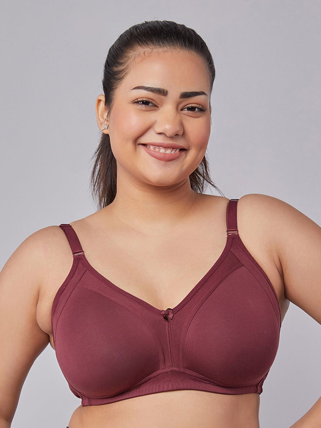 

MAASHIE Pack of 2 Full Coverage Padded Bra WNE-WNE, Burgundy