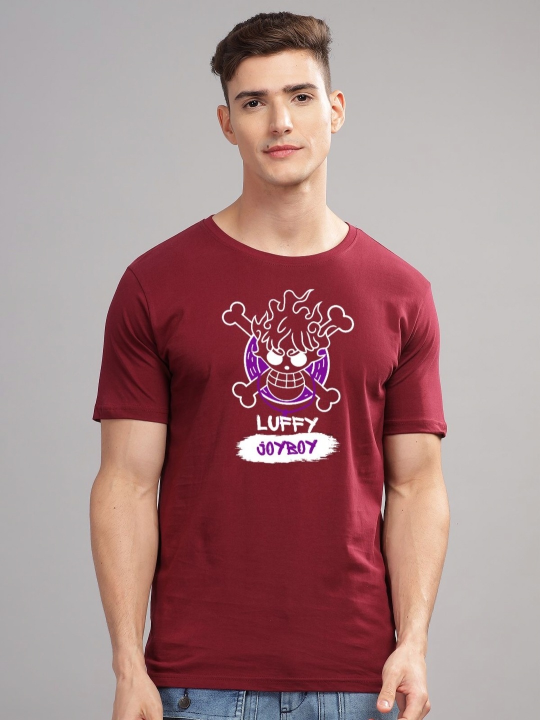 

ADRO Men Typography Printed Pockets T-shirt, Maroon