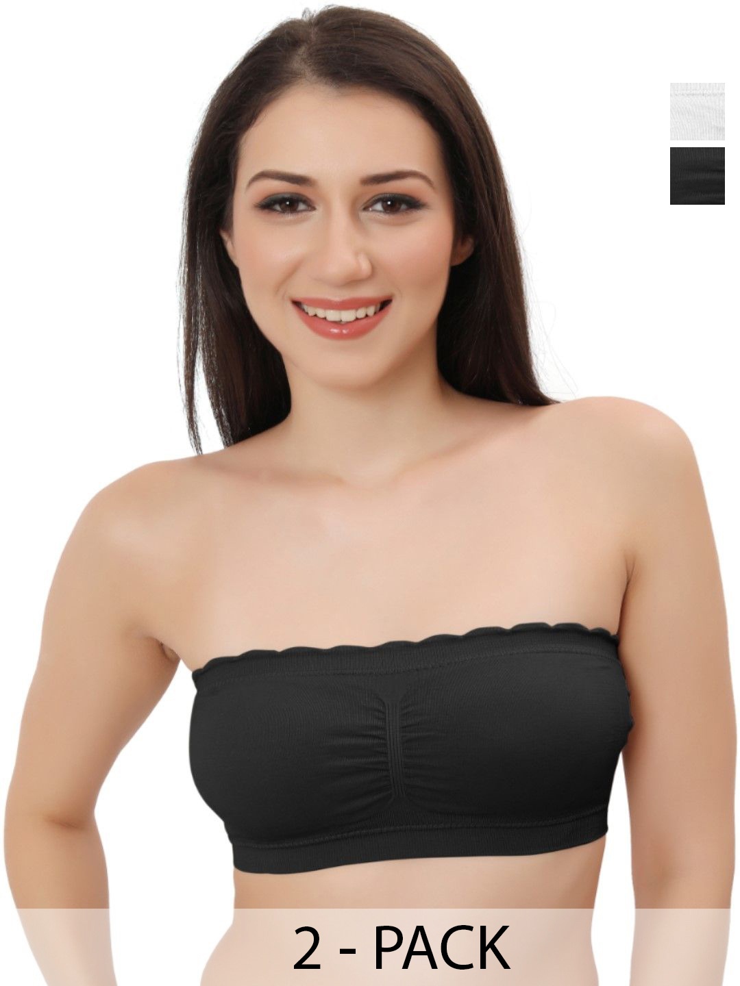 

Bella Voste Pack of 2 Medium Coverage Bra, Black