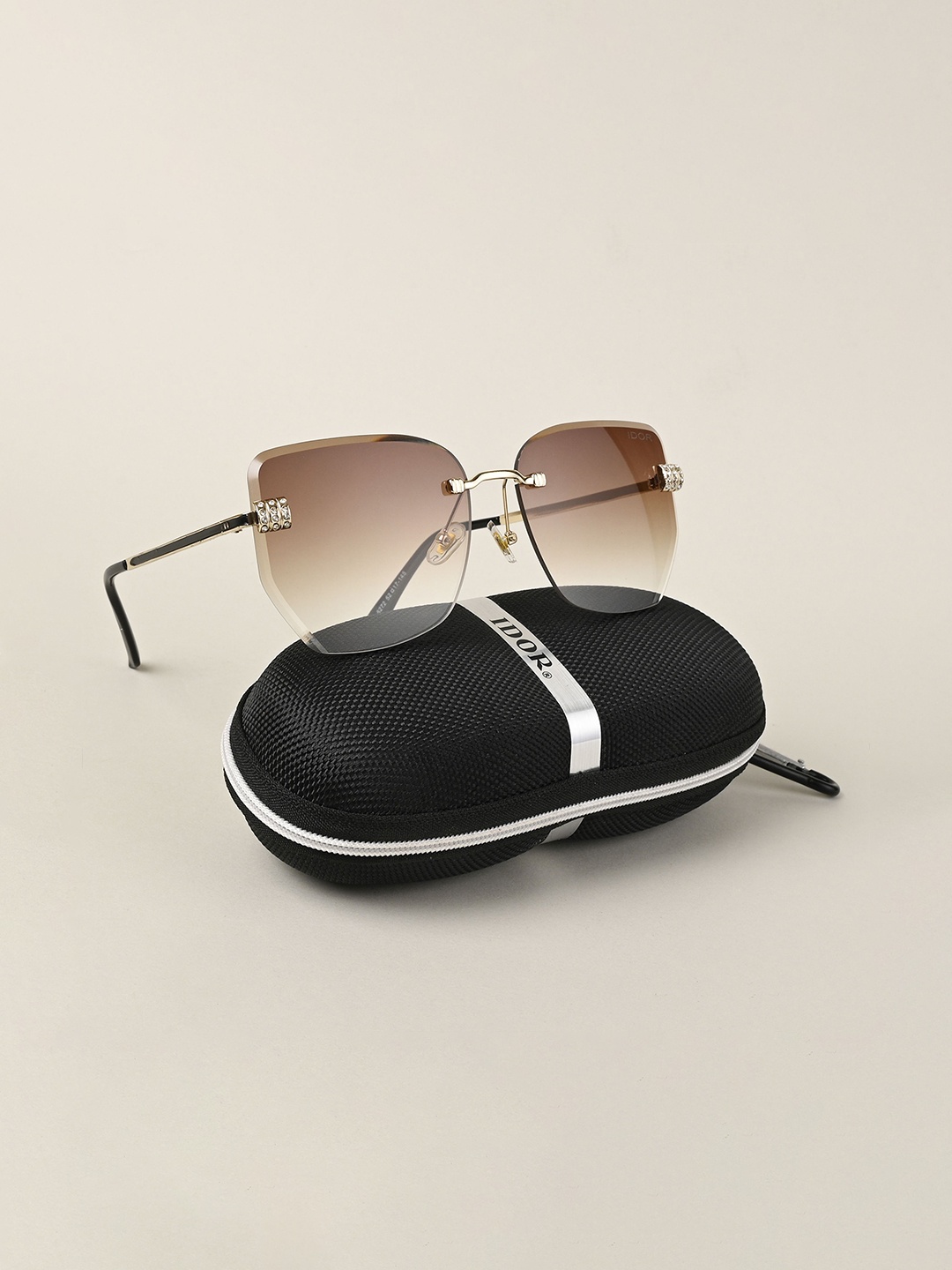 

IDOR Women Rectangle UV Protection Sunglasses IDOR-5272-BRW-Brown