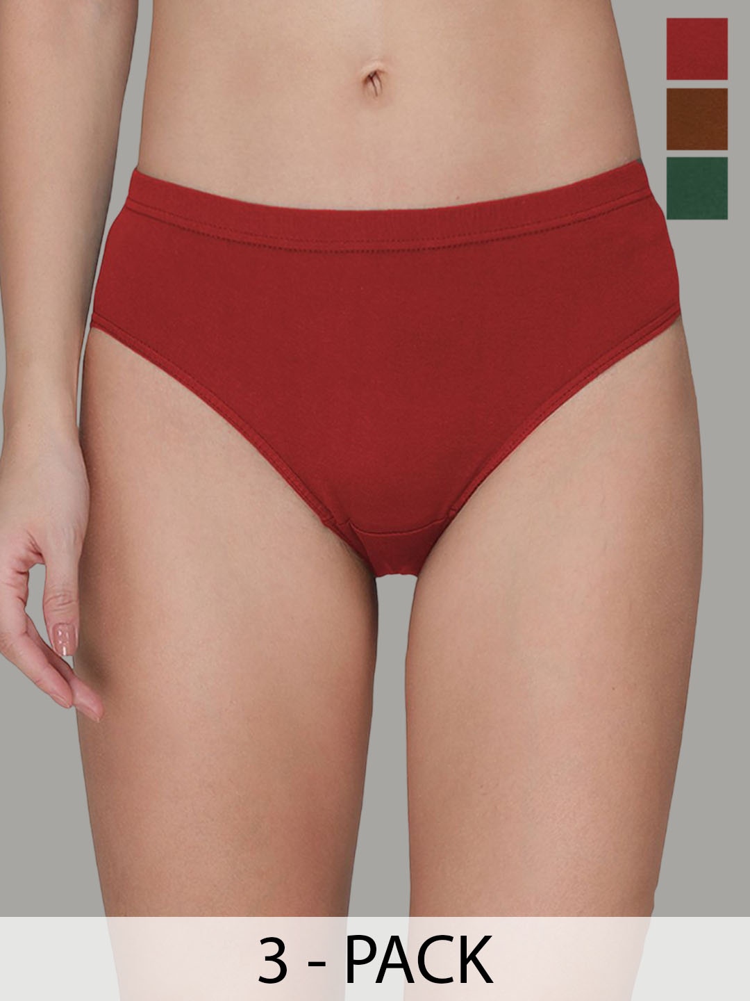 

AMUL COMFY Women Pack of 3 Pure Cotton Hipster Panty Briefs AC-PLPANIE-CB-EG-LB-4XL-3PC, Brown