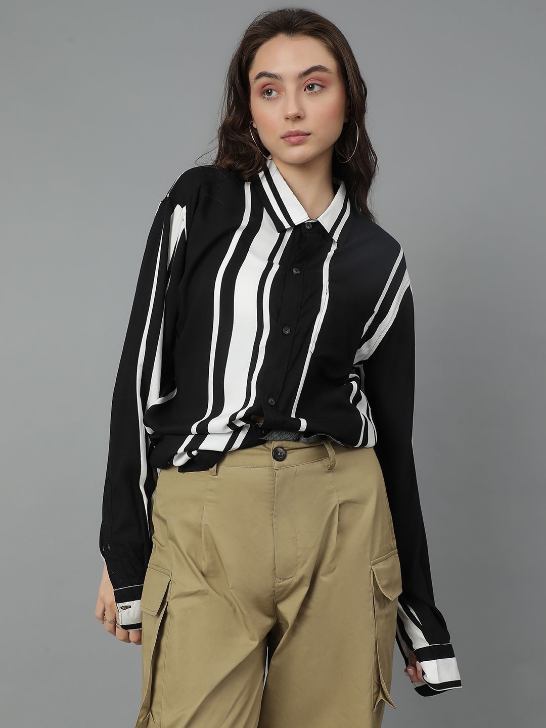 

Kotty Women Opaque Striped Casual Shirt, Multi