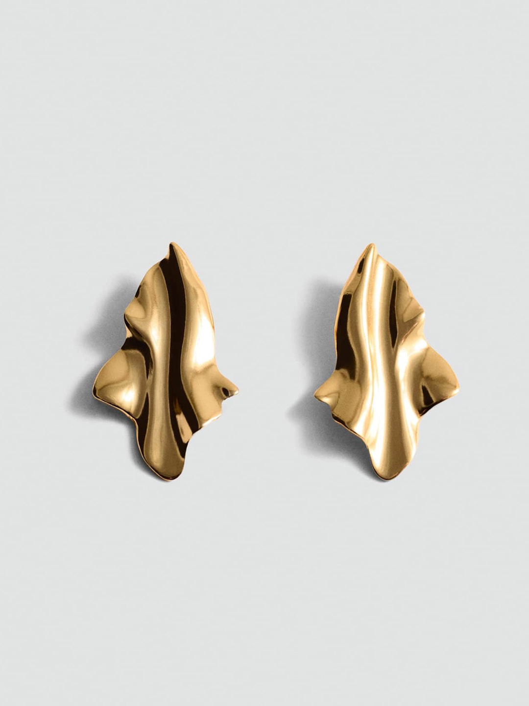 

MANGO Contemporary Oversized Studs Earrings, Gold