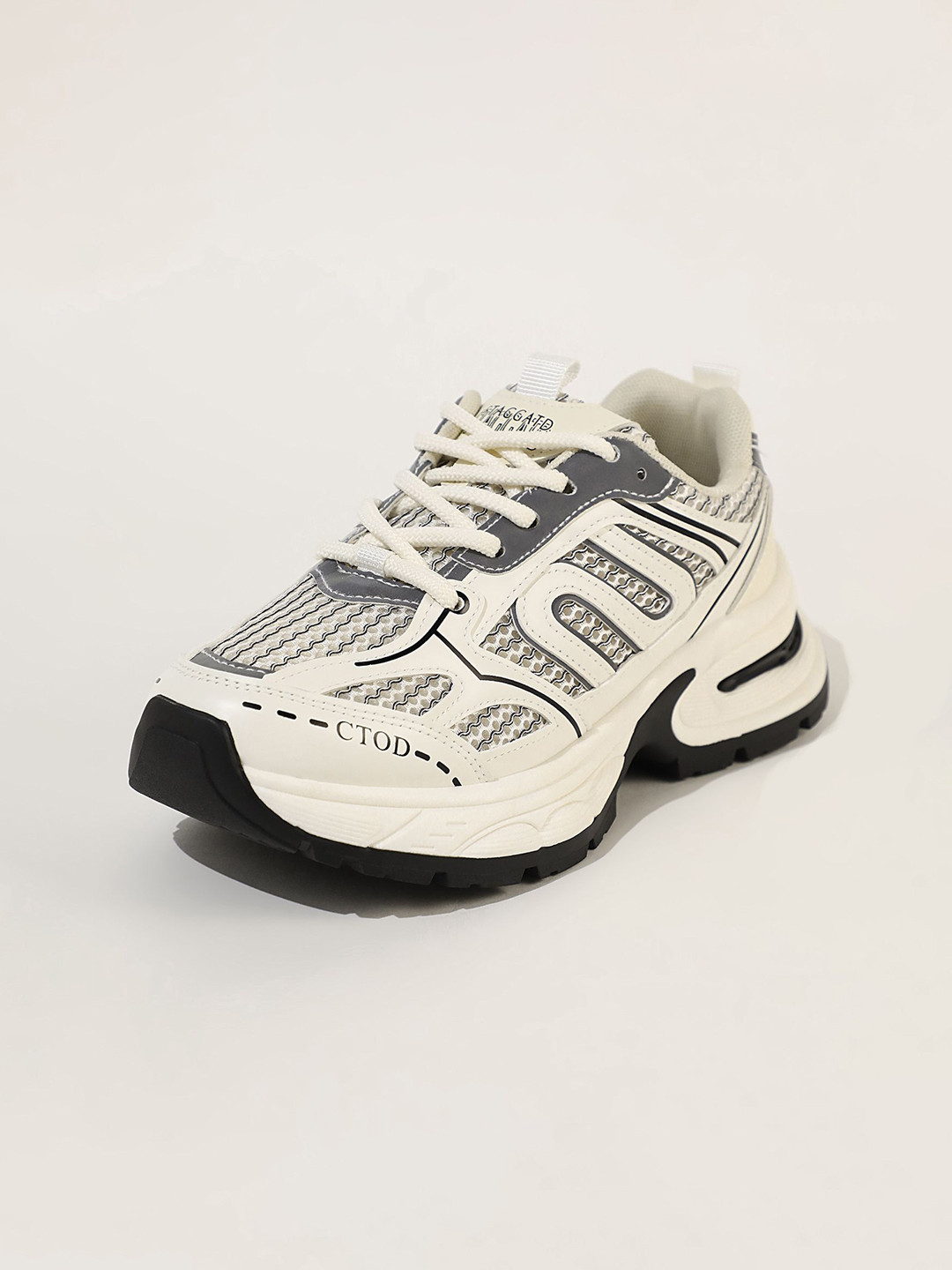 

LULU & SKY Women Printed PU Sneakers, White