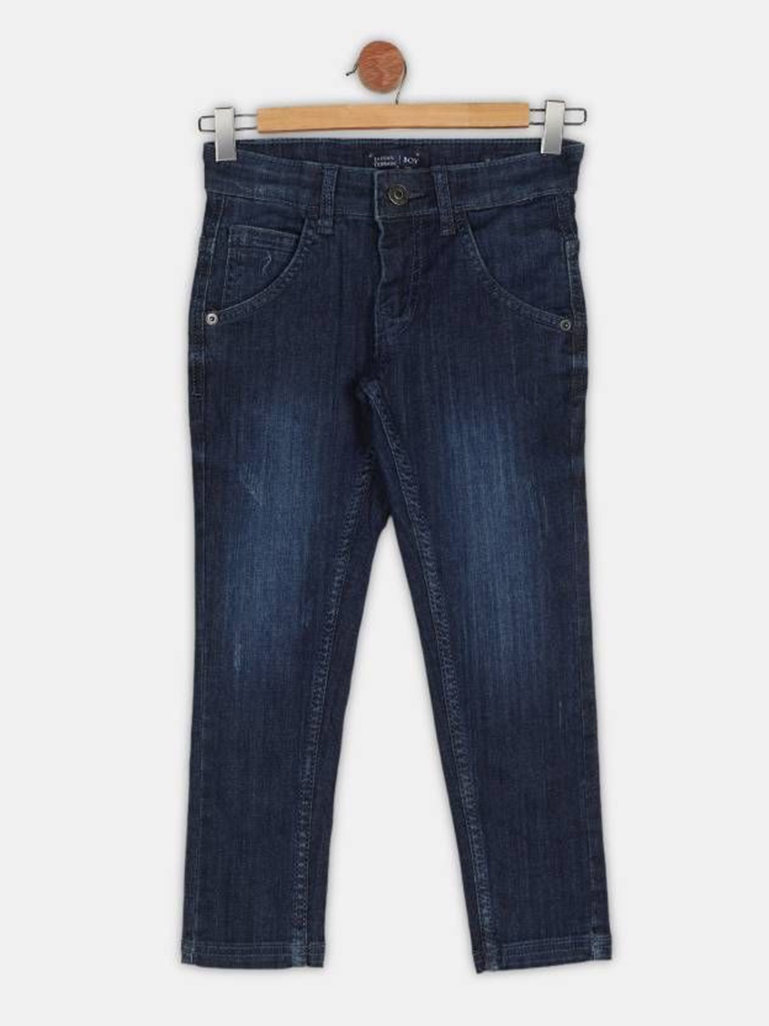 

Indian Terrain Boys Classic Cotton Clean Look Light Fade Jeans, Navy blue