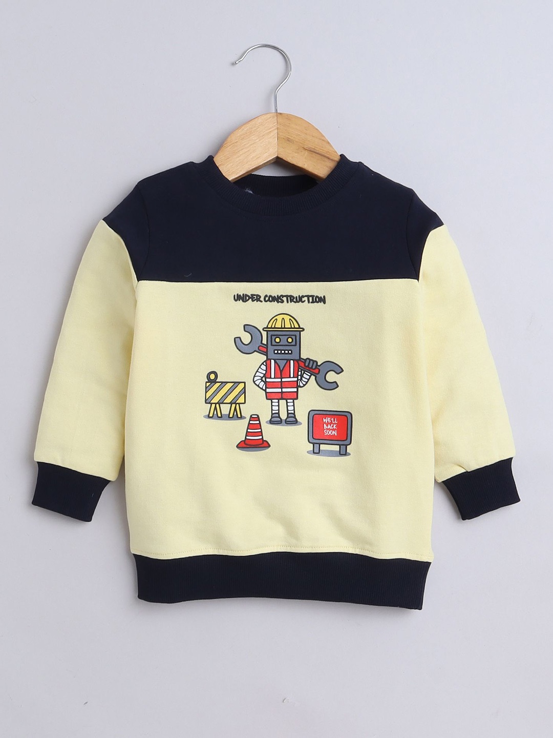 

BUMZEE Boys Colourblocked Sweatshirt, Beige