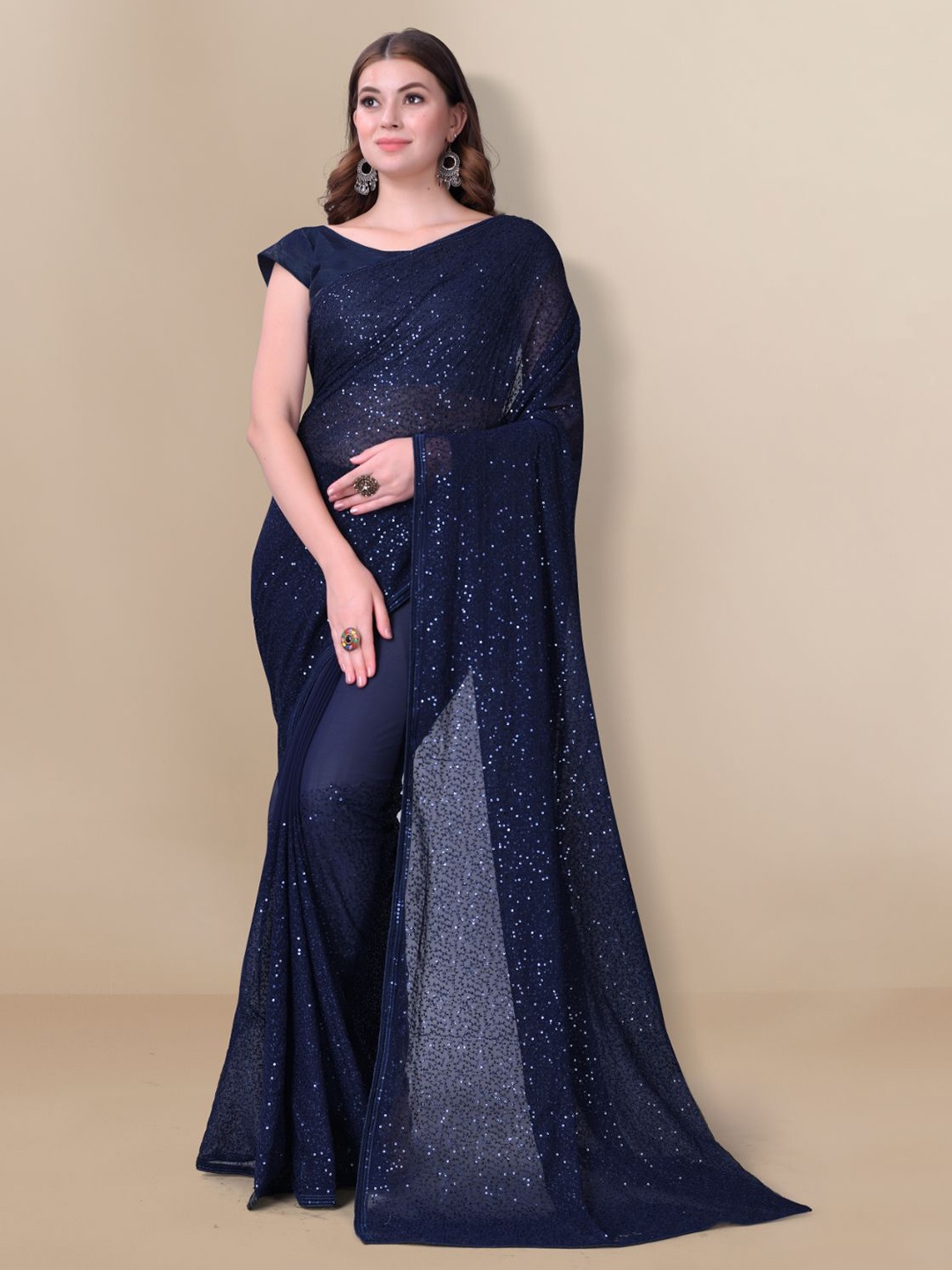 

VAIRAGEE Embellished Ready to Wear Saree, Blue