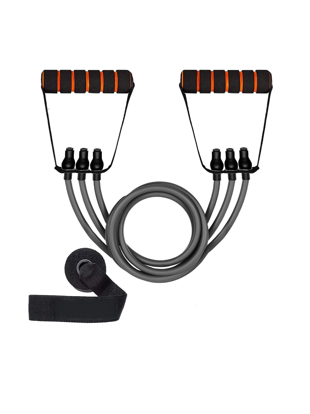 

STRAUSS Triple Resistance Tube With Foam Handles & Door Knob, Black