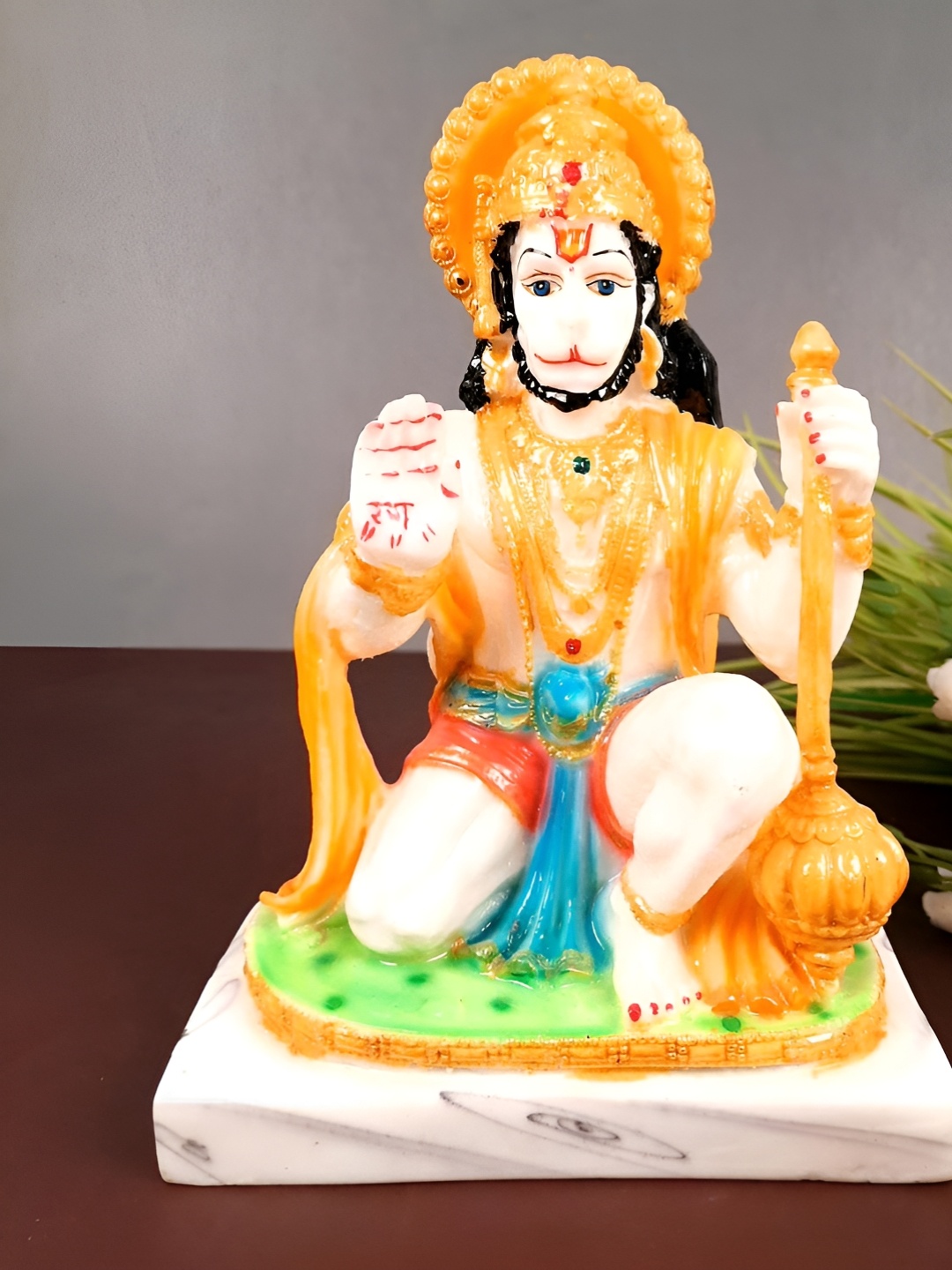 

apka mart Orange Colored & White Hanuman Ji Idol Showpiece
