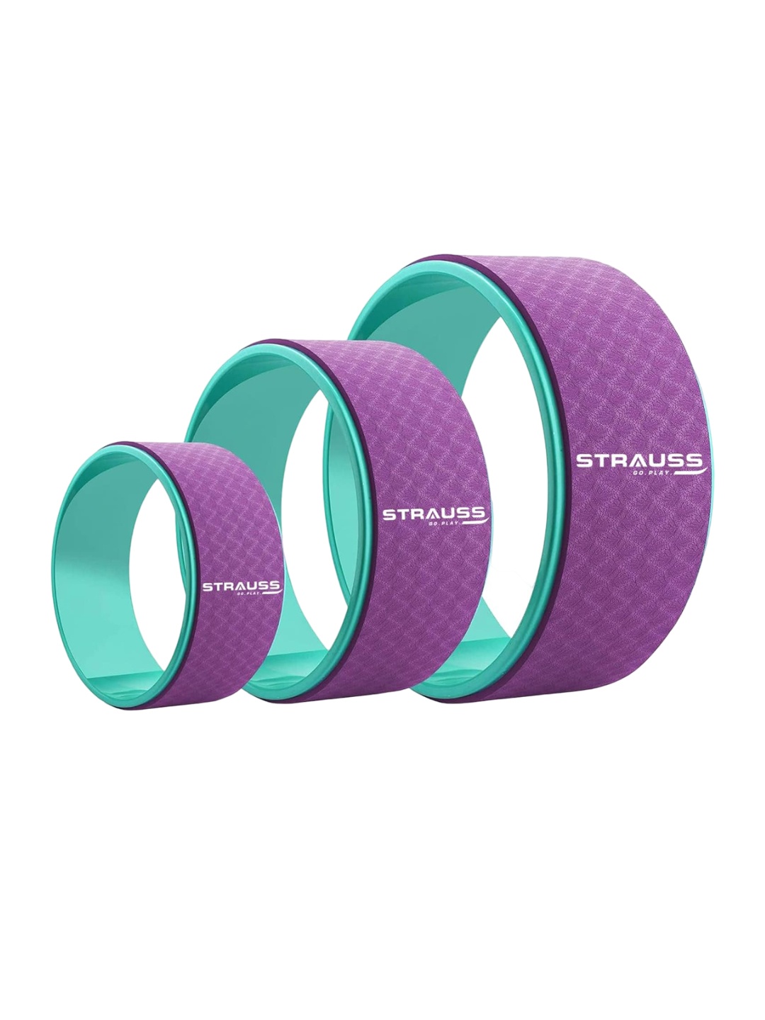 

STRAUSS Pack Of 3 Anti-Slip Yoga Wheel Workout Accessories, Purple