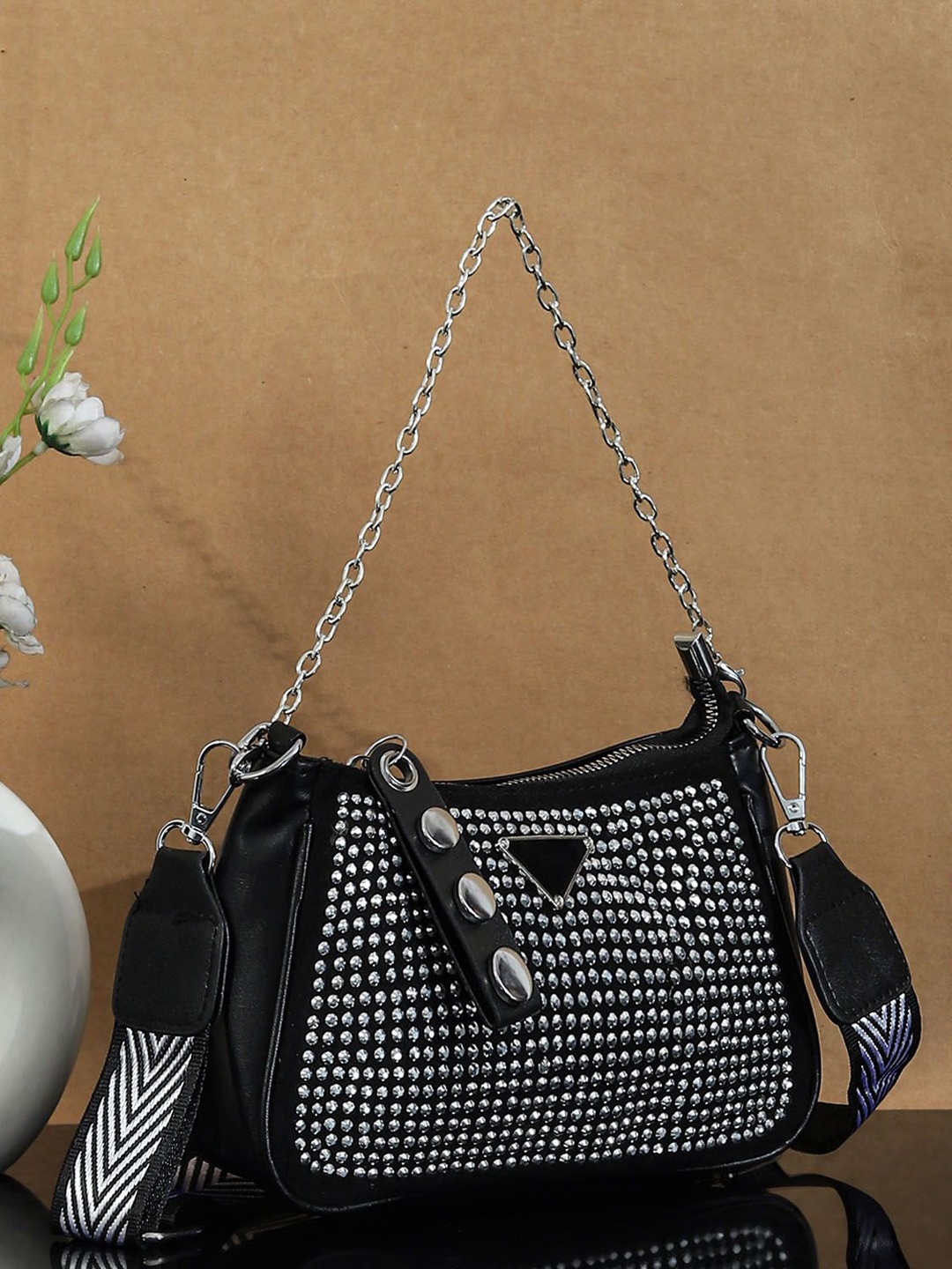 

Bagsy Malone PU Bowling Sling Bag, Black
