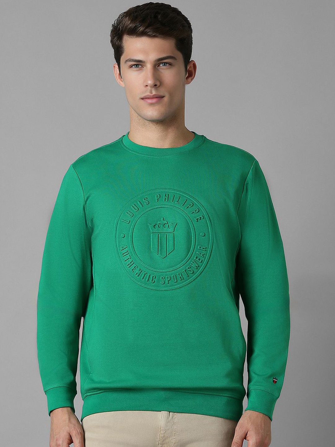 

Louis Philippe Sport Men Solid Knitted Sweatshirt, Green