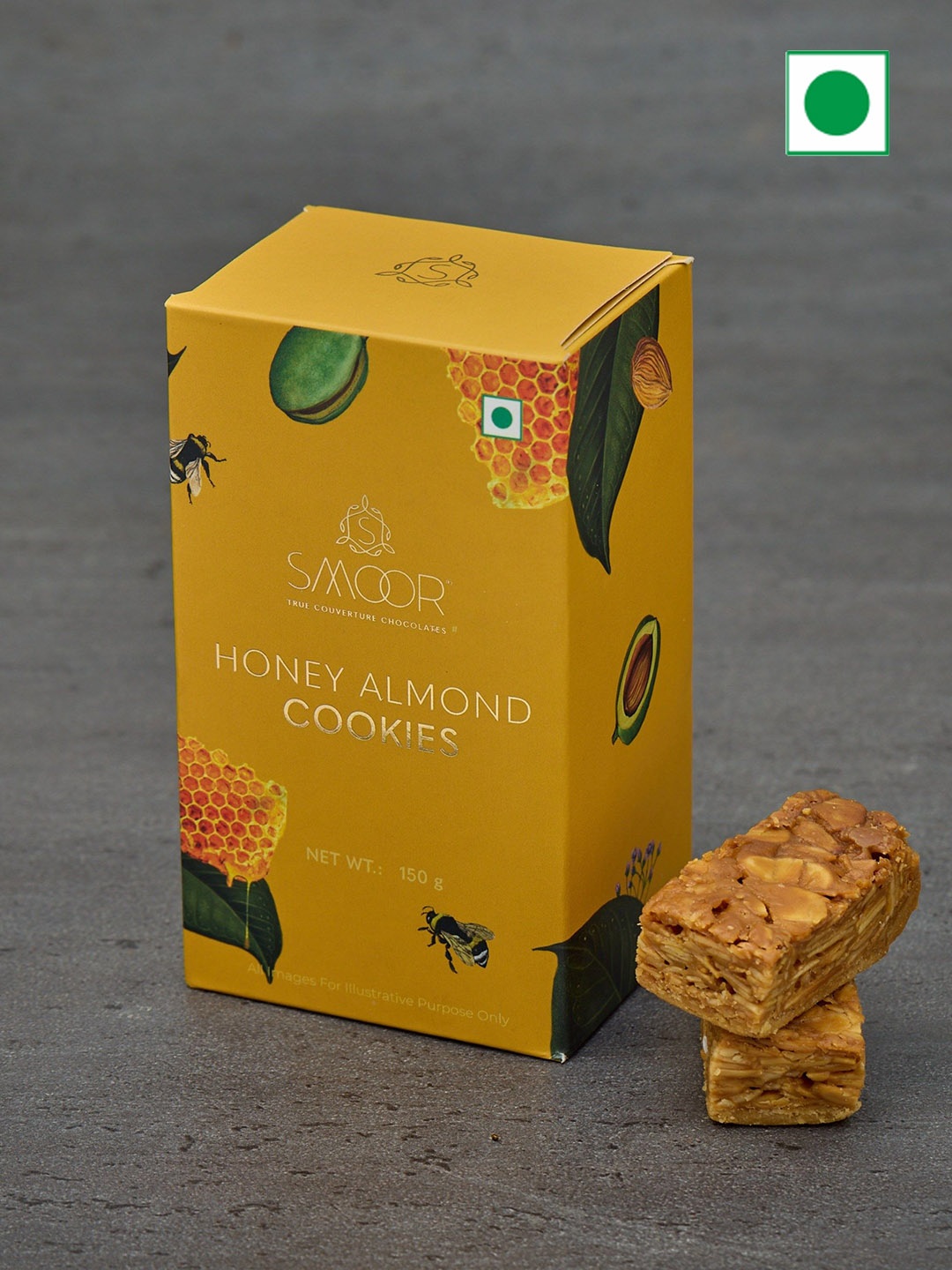 

SMOOR Honey Almond Cookies-100g, Yellow