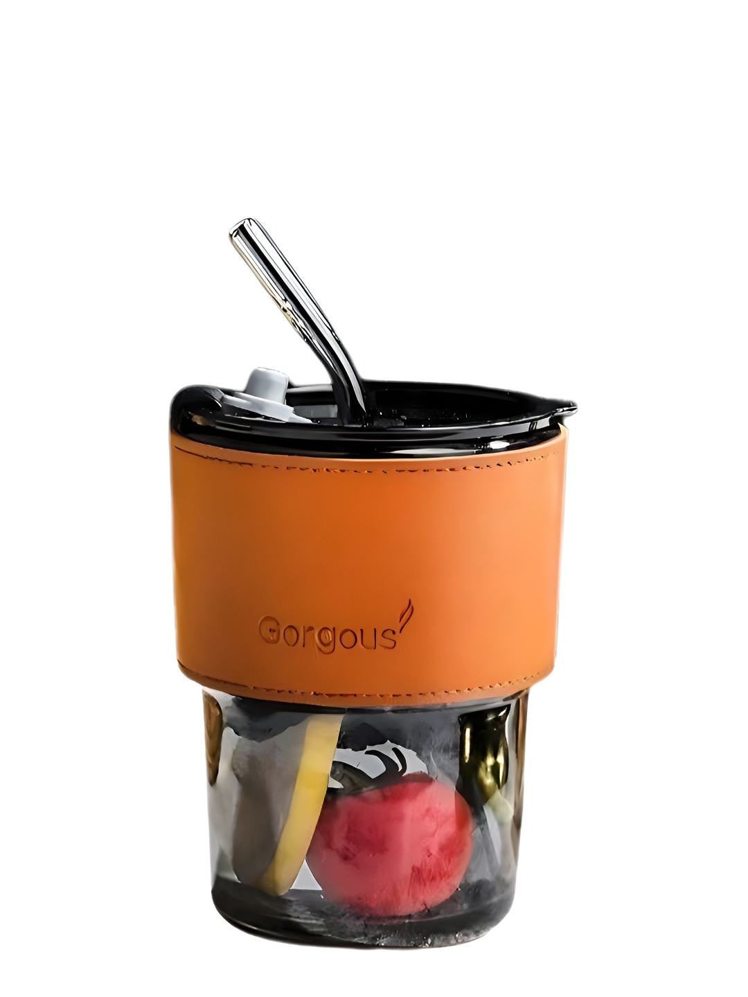 

WELOUR Yellow & Cream 16 Pieces Sipper Glass Coffee Mugs 450 ml, Black