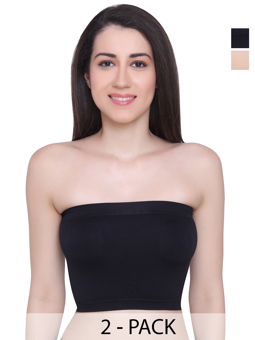 

Glamoras Bandeau Bra Full Coverage Pack Of 2, Black