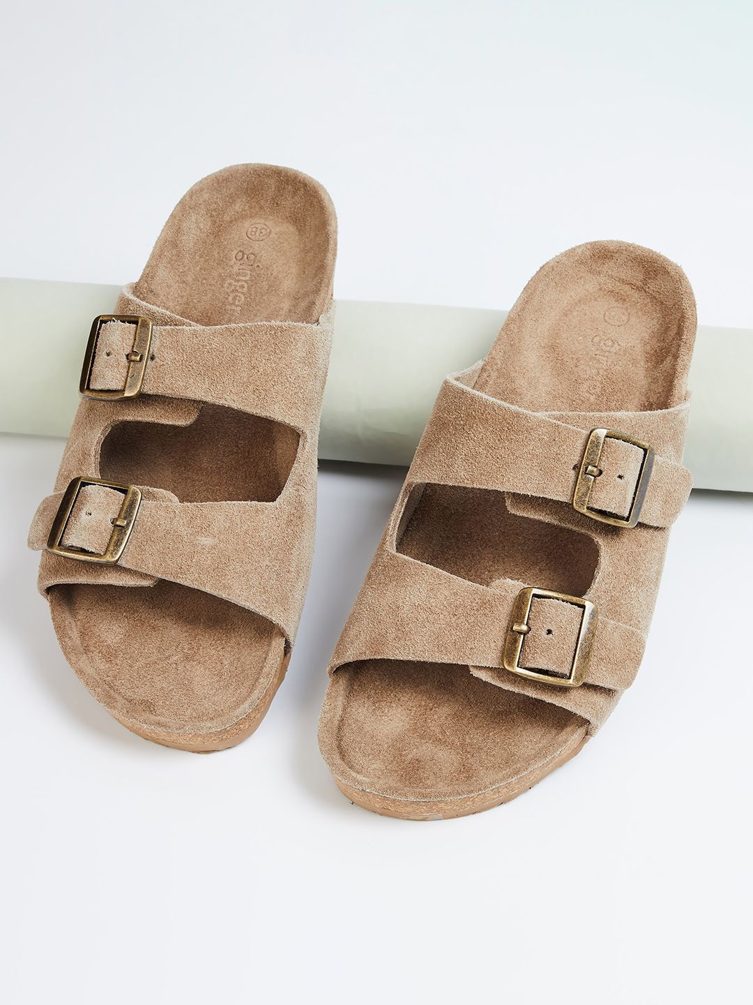 

Ginger by Lifestyle Women Buckles Open Toe Flats, Brown