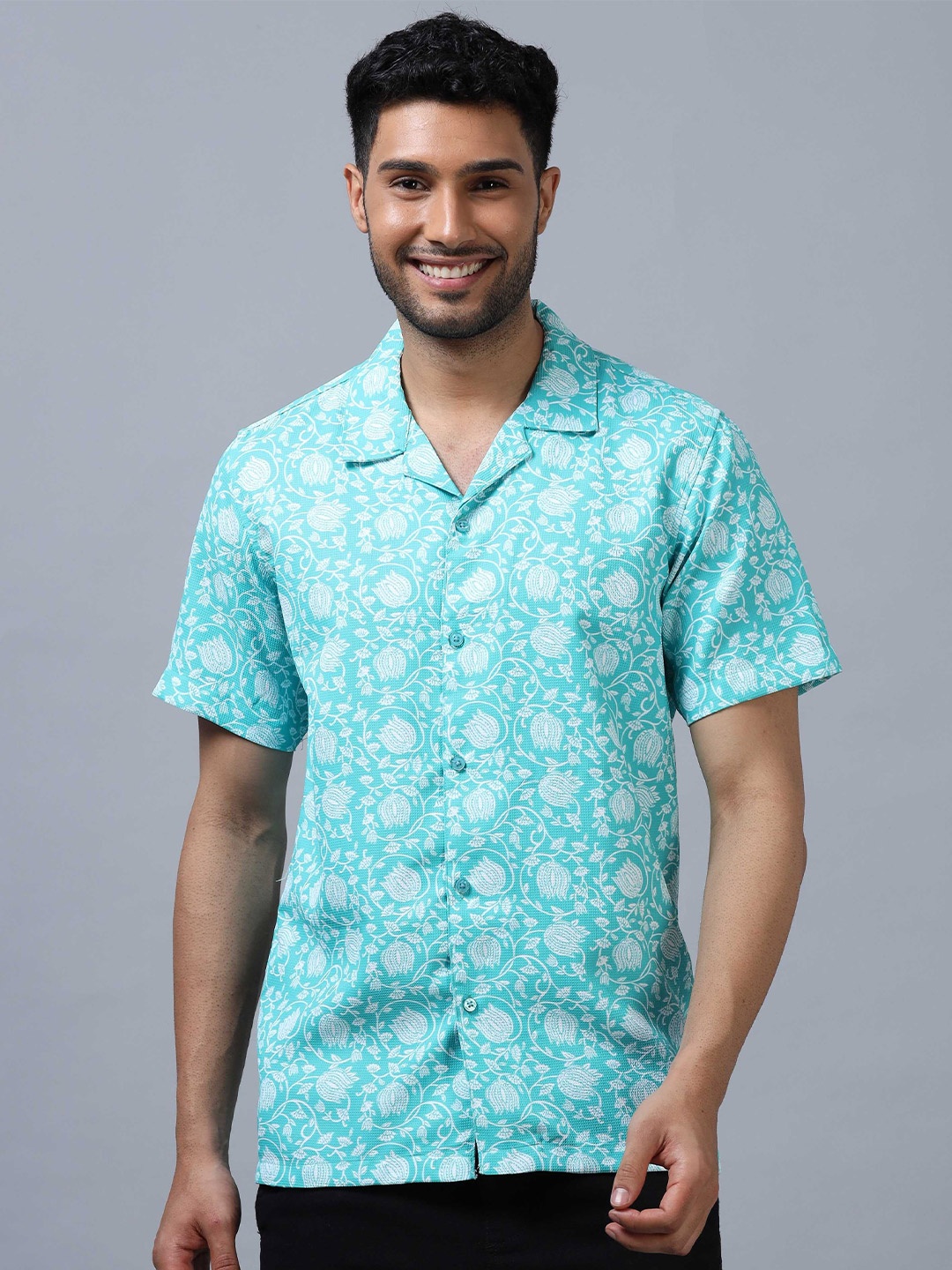 

SORATIA Men Floral Opaque Printed Casual Shirt, Green