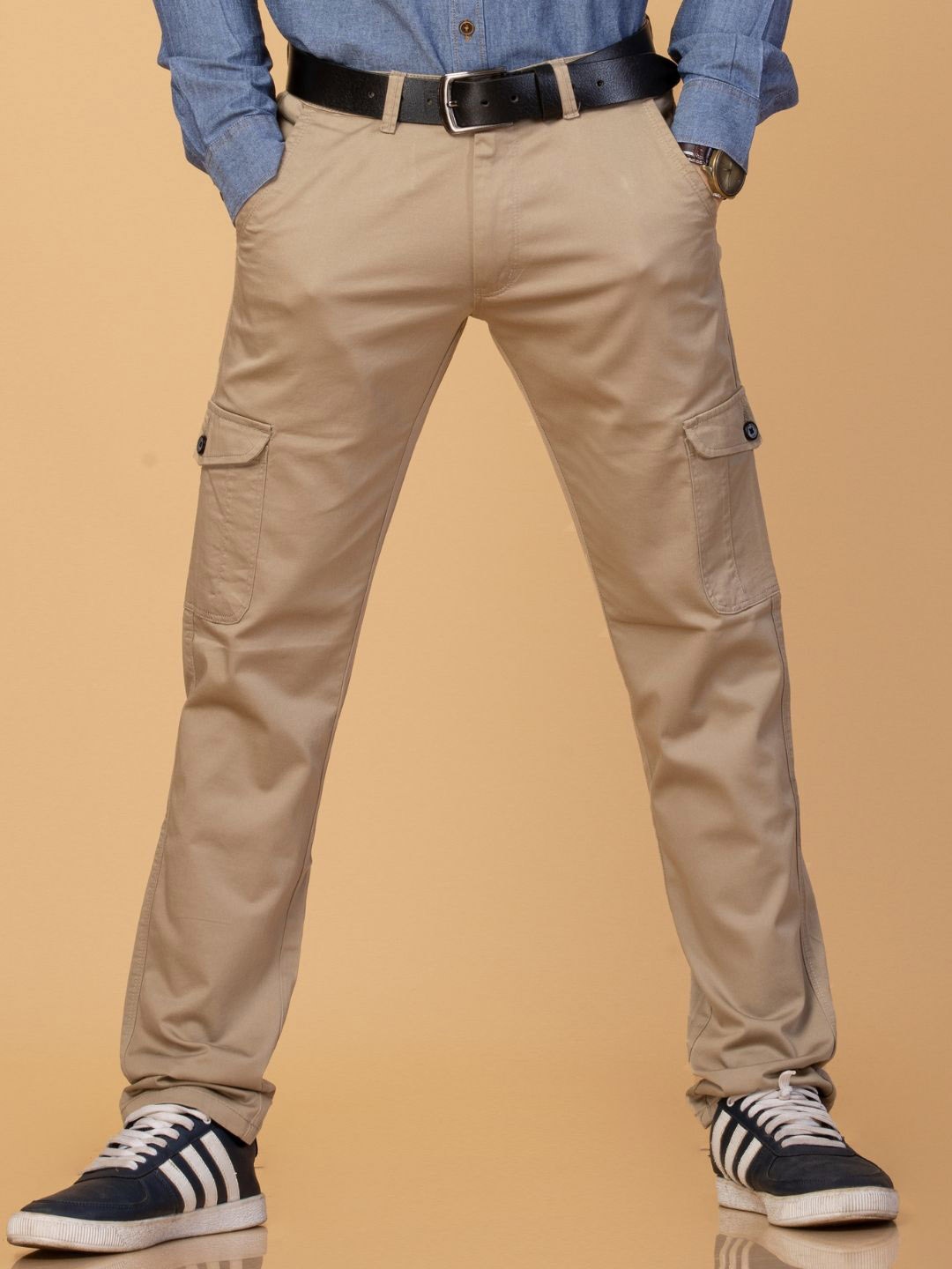 

USMC Men Comfort Slim Fit Cargos Trousers, Brown