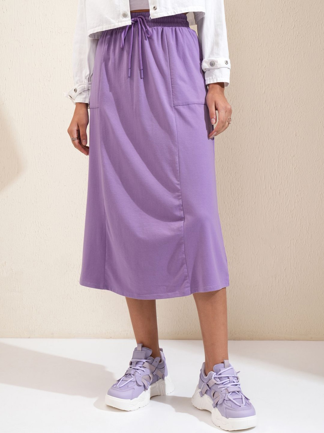 

Tokyo Talkies Flared Midi Skirts, Lavender