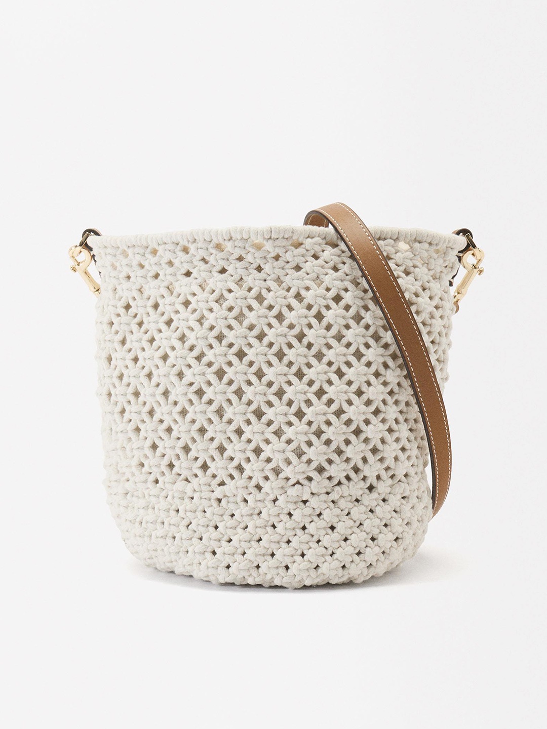 

PARFOIS Basket Weave Structured Sling Bag, White