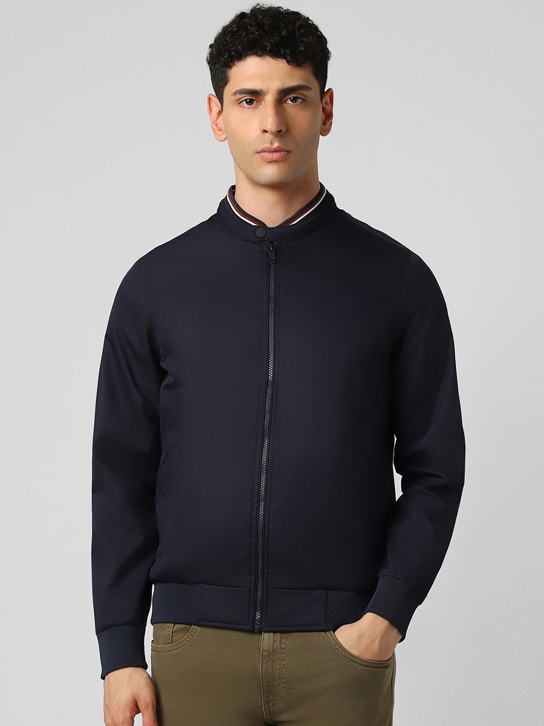 

Van Heusen Sport Men Open Front Jacket with Embroidered, Navy blue