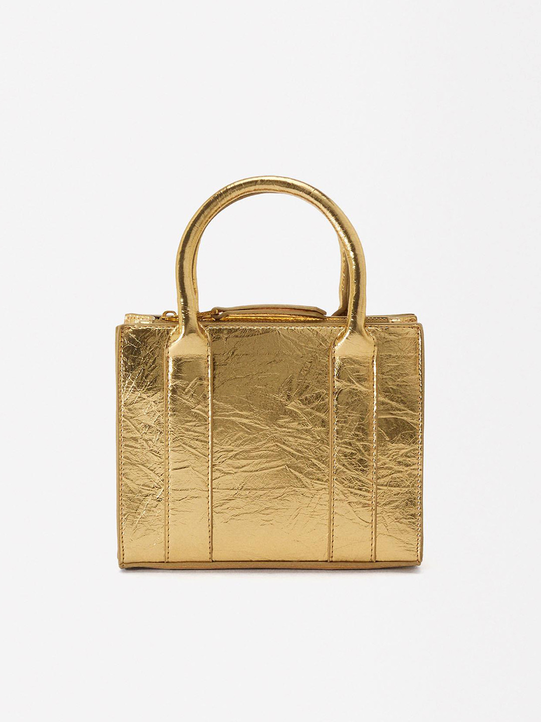 

PARFOIS Textured Structured Handheld Bag, Gold