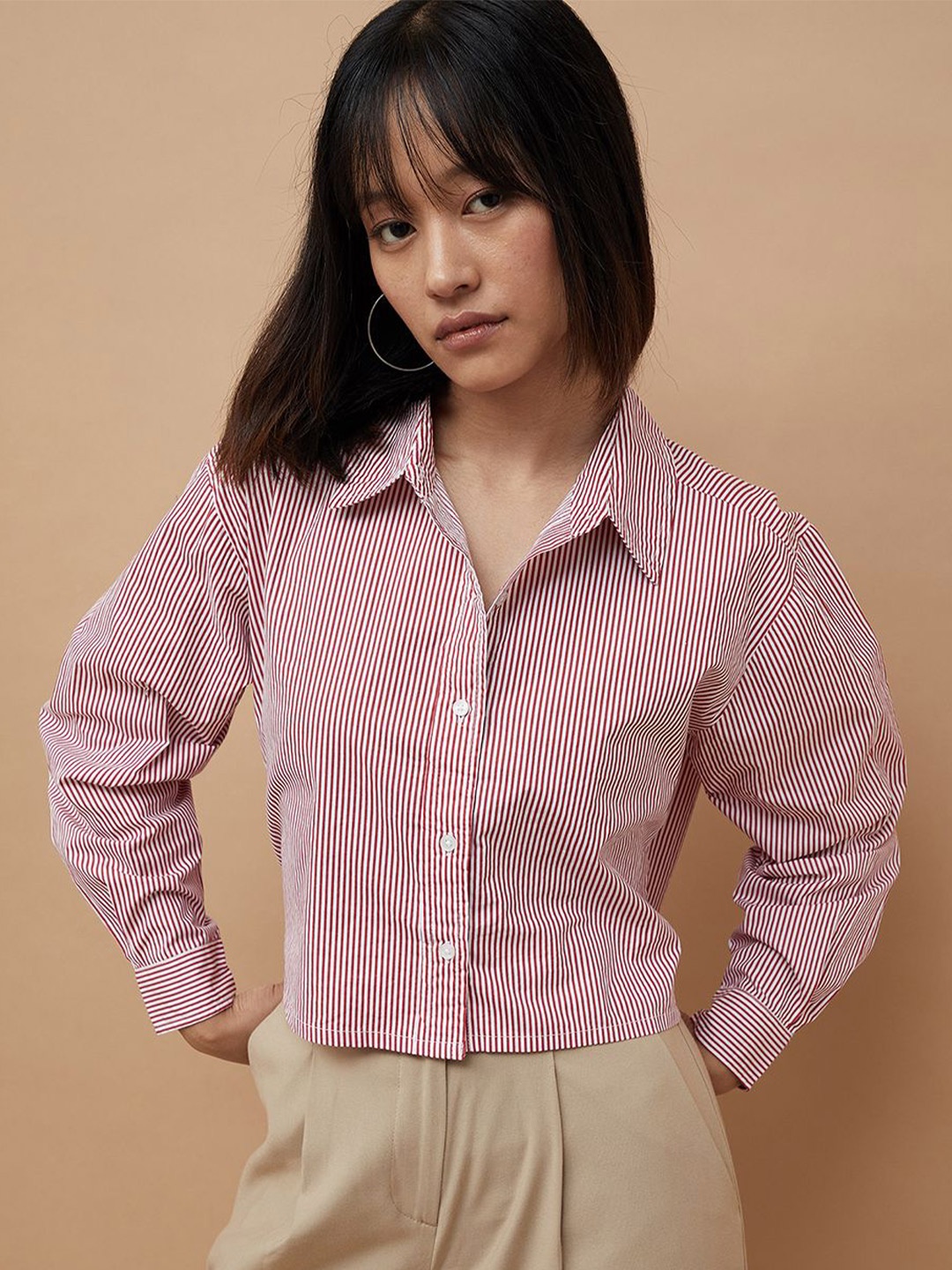 

Ginger by Lifestyle Cotton Shirt Style Top, Red