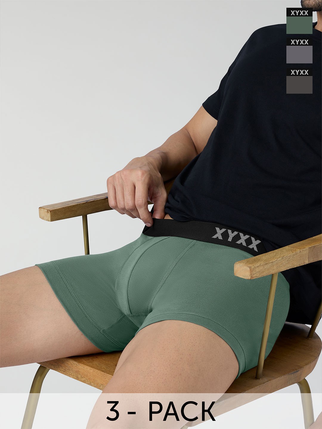 

XYXX Men Pack of 3 Combed Cotton Pace Trunk-XYTRNK3PCKN902, Olive