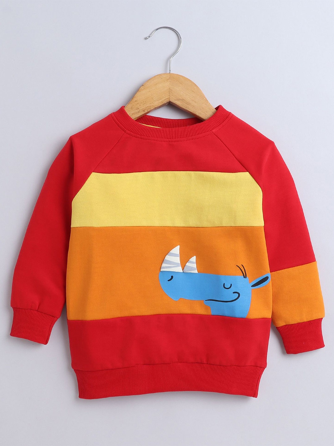 

BUMZEE Boys Colourblocked Sweatshirt, Red