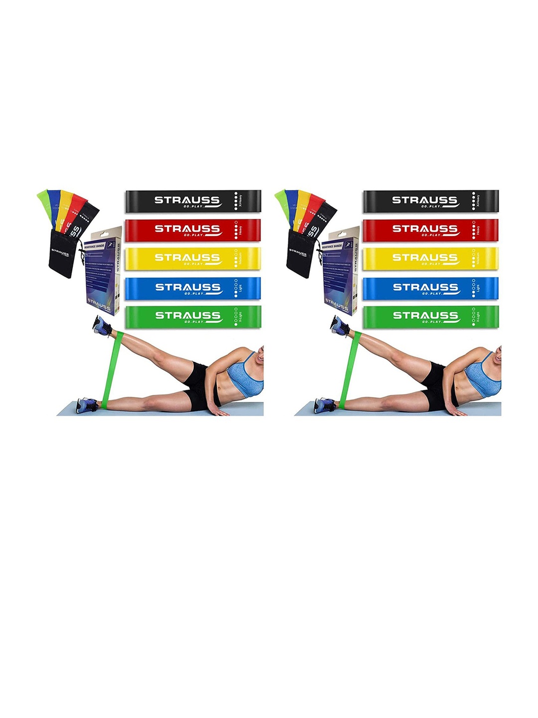 

STRAUSS Pack Of 5 Strauss Natural Latex Resistance Loop Bands, Black