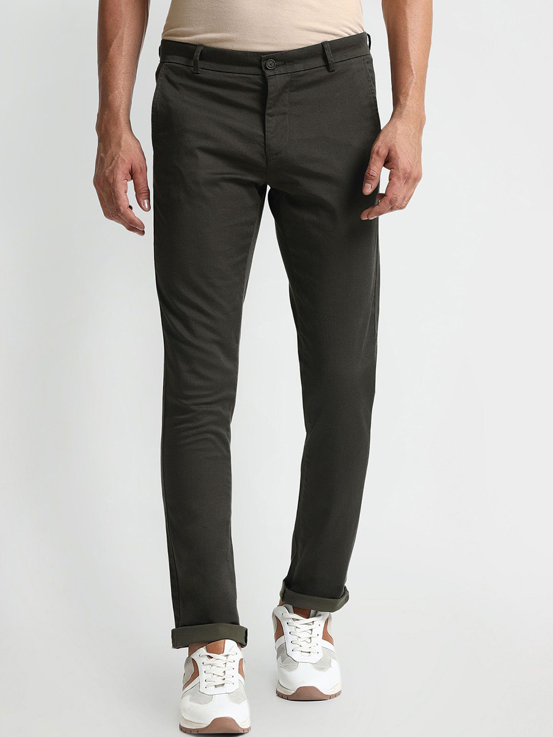 

Arrow Sport Men Slim Fit Trousers, Green